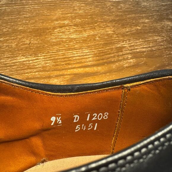 Allen Edmonds Delray Split Toe Derby Shoes in Black Custom Calf, size 9.5 D - Picture 8 of 8